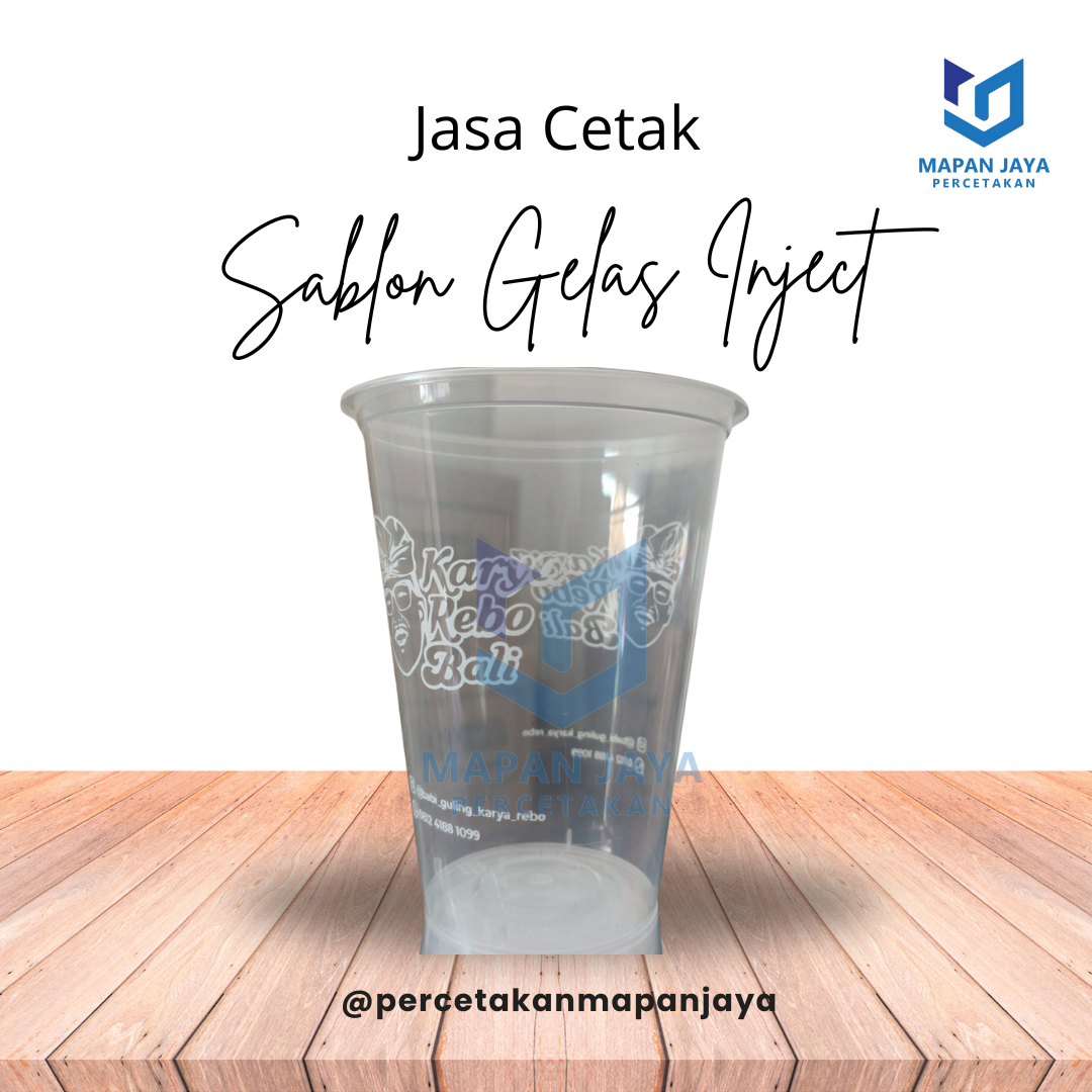 Sablon Gelas Inject 14Oz  Lid